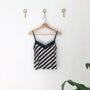 VICTORIAS SECRET black striped cropped tank small